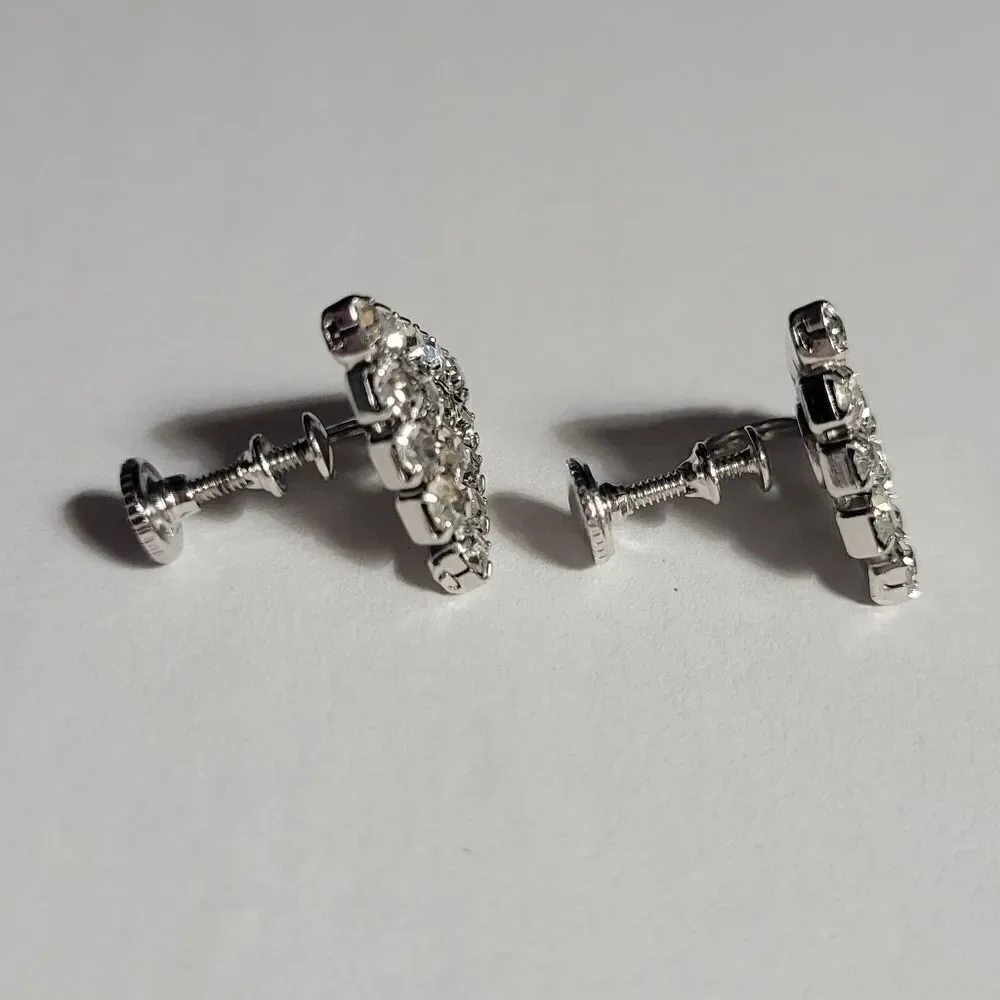 Vintage Rhinestone Hollywood Screw Back Earrings